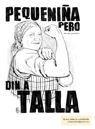 Ilustración sobre a forza das mulleres do rural, baseada en Loló, da canle Alma da Vella Chousa.
