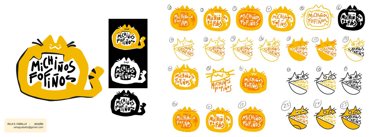 Logo Michiños Fofiños Logo e iteracións para Michiños Fofiños